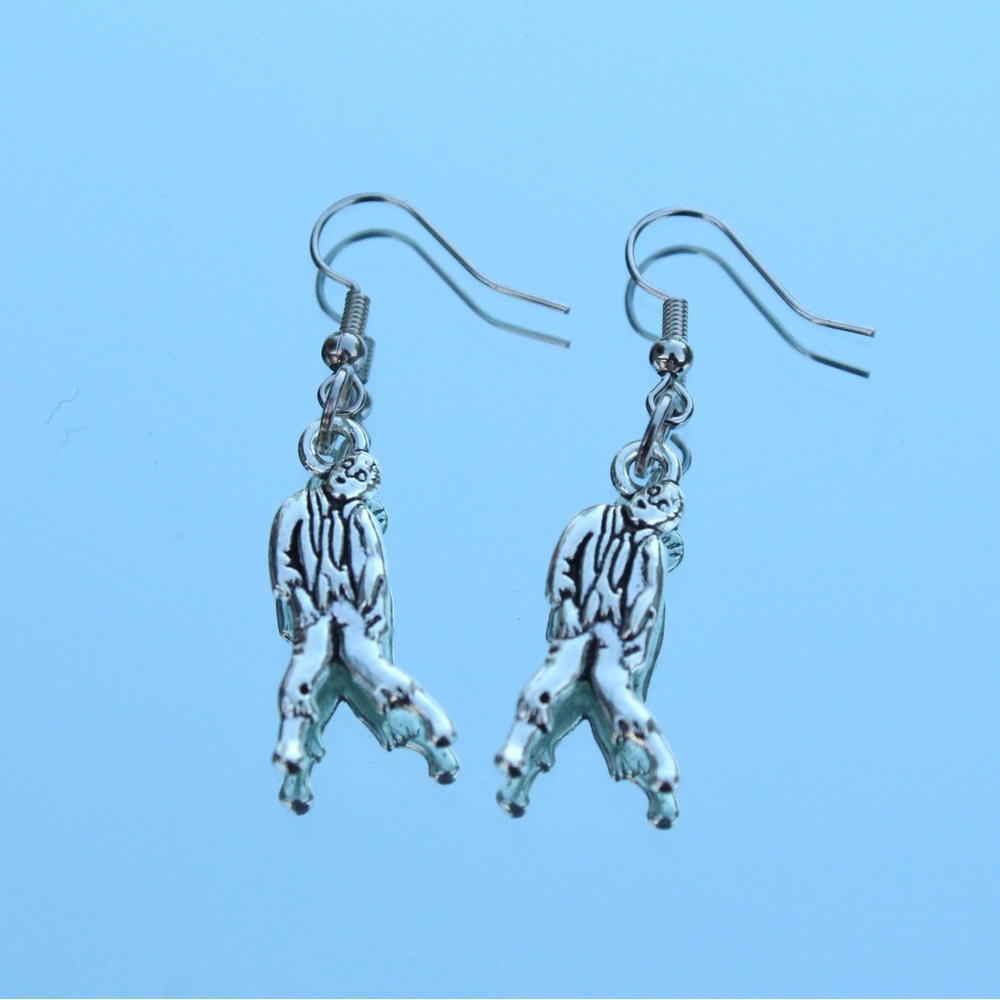 Silver Zombie Earrings